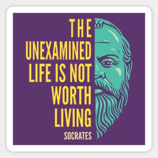 Socrates Portrait & Inspirational Quote: The Unexamined Life (color version) Magnet